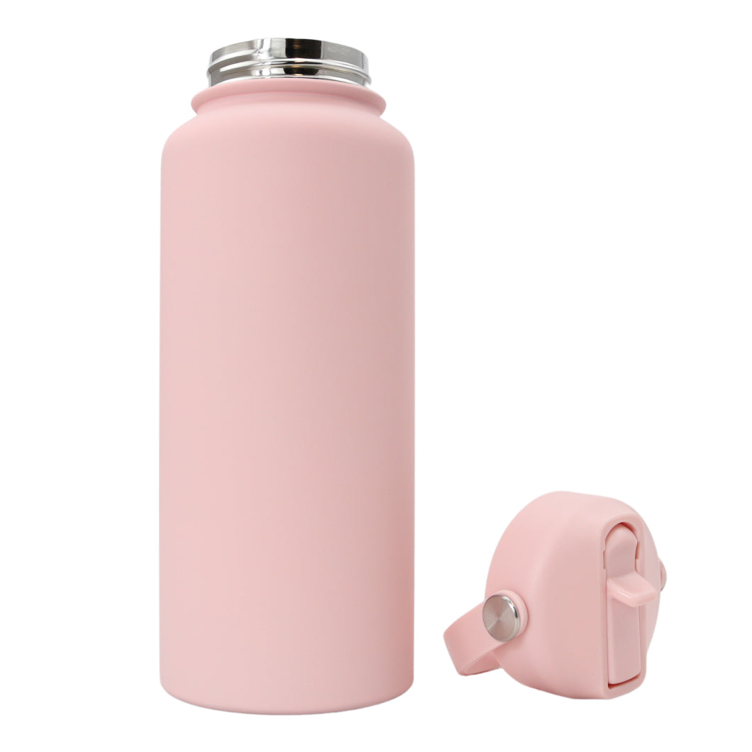 Thermos waterfles 1 liter - Isolerende Waterfles met Draaibare Drinktuit - Blush Pink - Roze