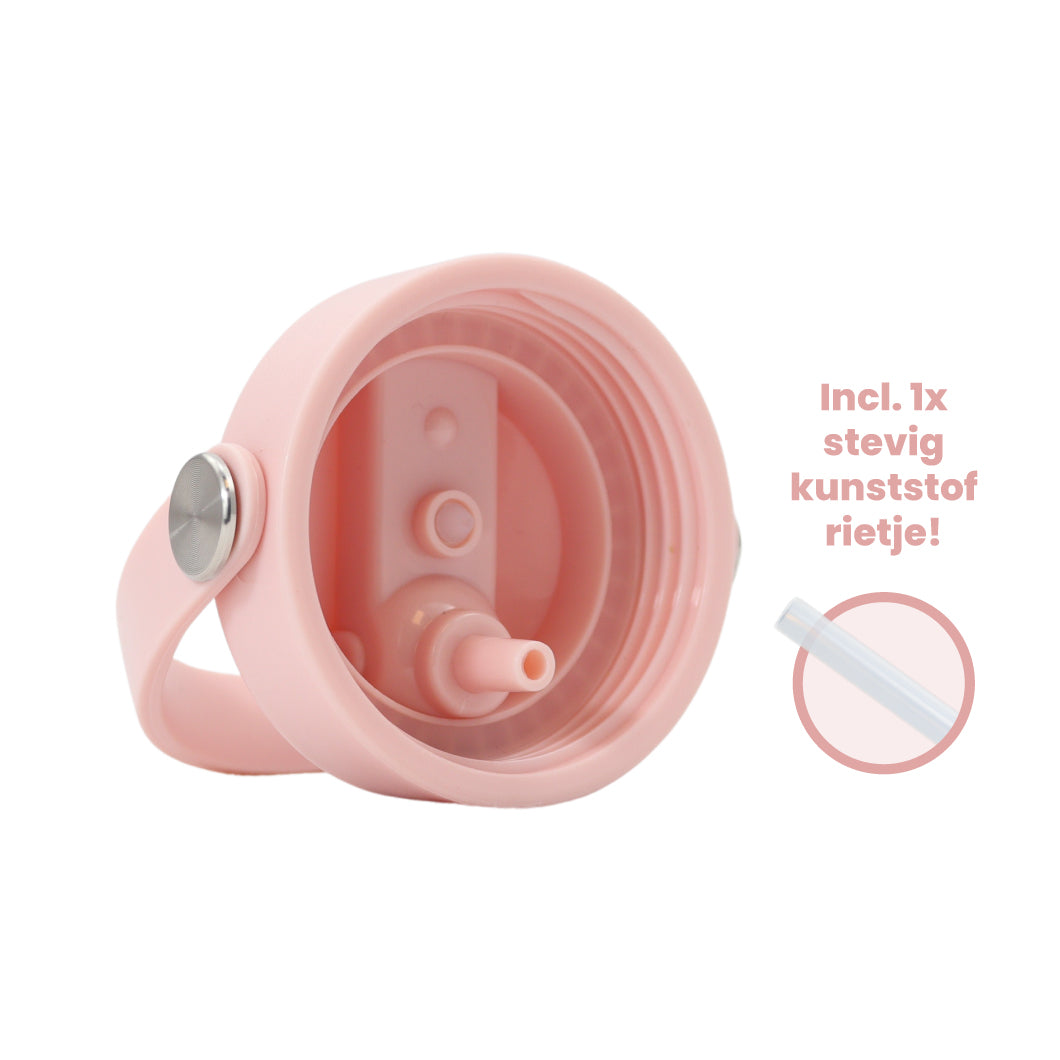 Thermos waterfles 1 liter - Isolerende Waterfles met Draaibare Drinktuit - Blush Pink - Roze