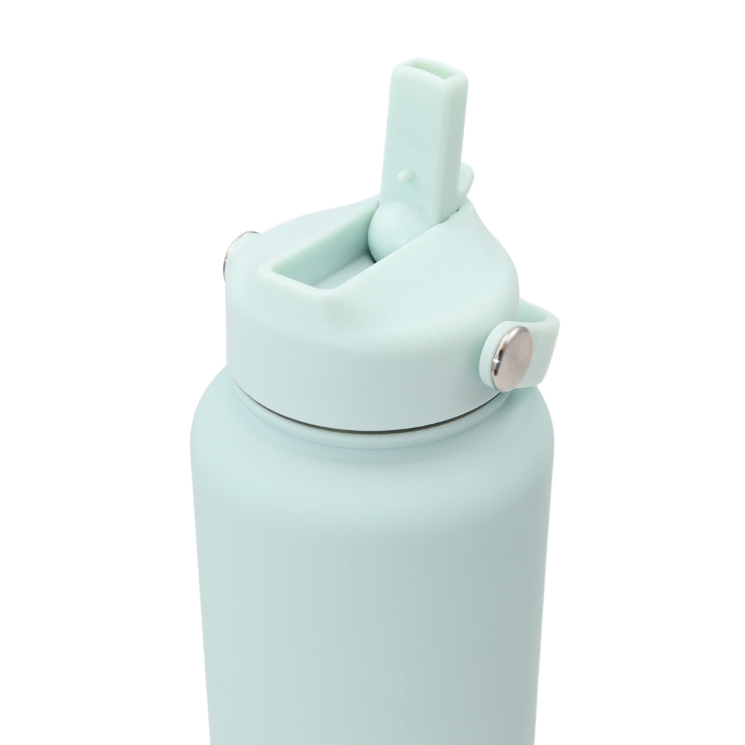 Thermos waterfles 1 liter - Isolerende Waterfles met Draaibare Drinktuit - Pastel Blauw
