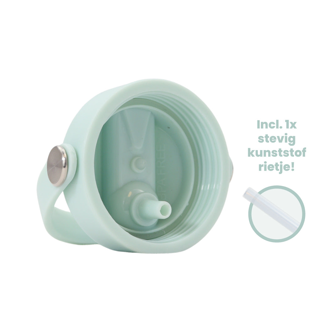 Thermos waterfles 1 liter - Isolerende Waterfles met Draaibare Drinktuit - Pastel Blauw
