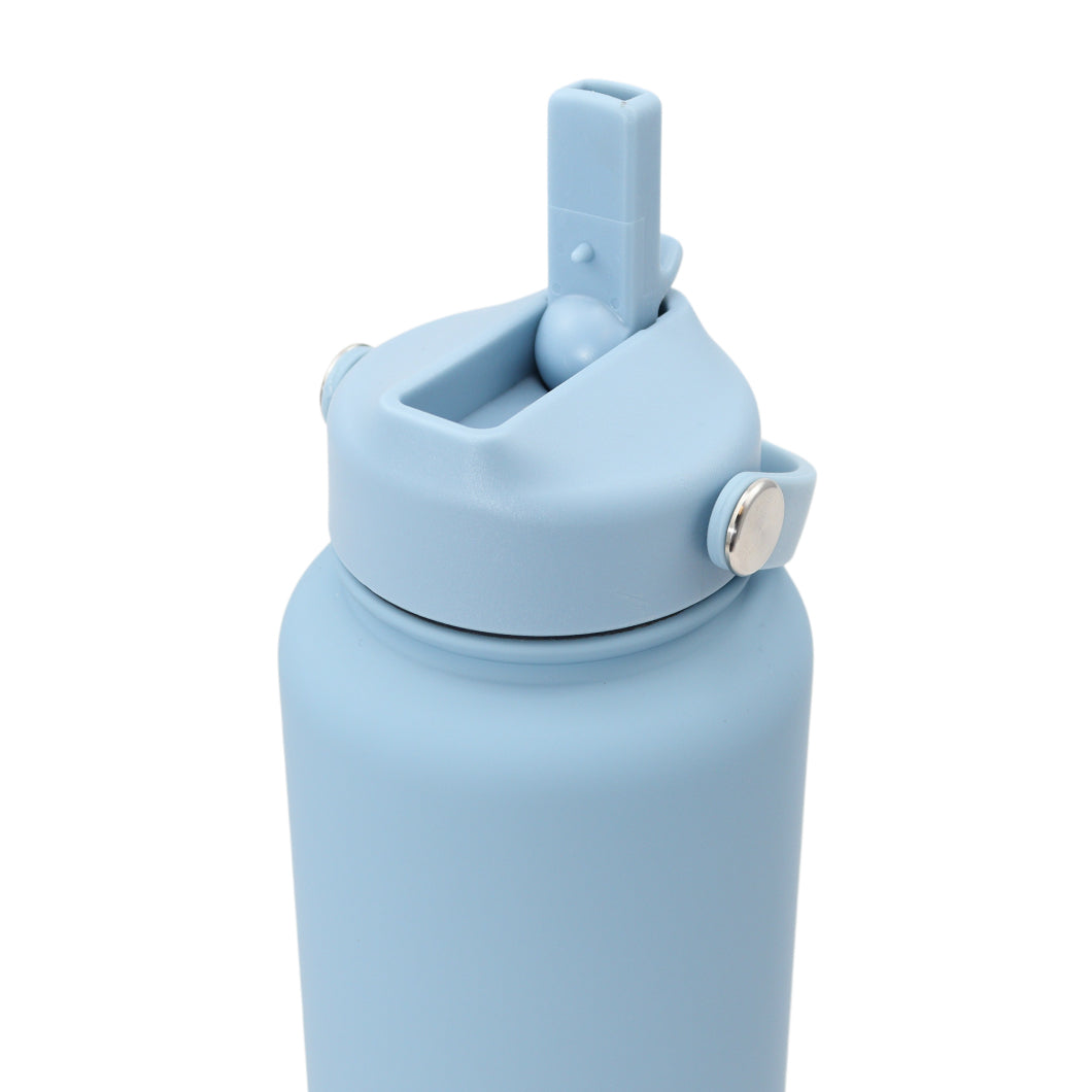 Thermos waterfles 1 liter - Isolerende Waterfles met Draaibare Drinktuit - Licht Blauw