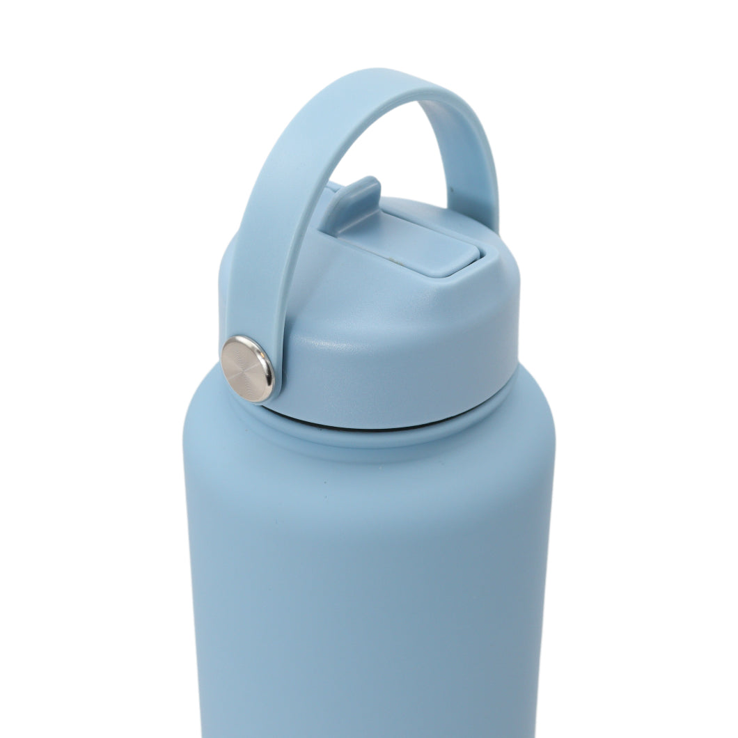Thermos waterfles 1 liter - Isolerende Waterfles met Draaibare Drinktuit - Licht Blauw
