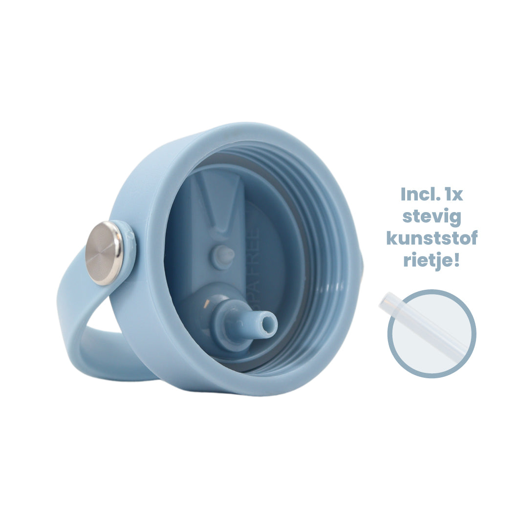 Thermos waterfles 1 liter - Isolerende Waterfles met Draaibare Drinktuit - Licht Blauw