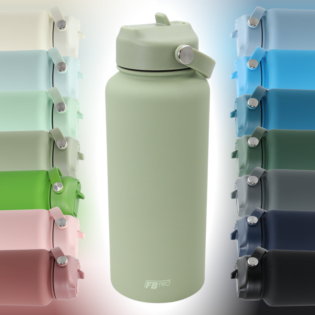 Thermos waterfles 1 liter - Isolerende Waterfles met Draaibare Drinktuit - Ert Groen