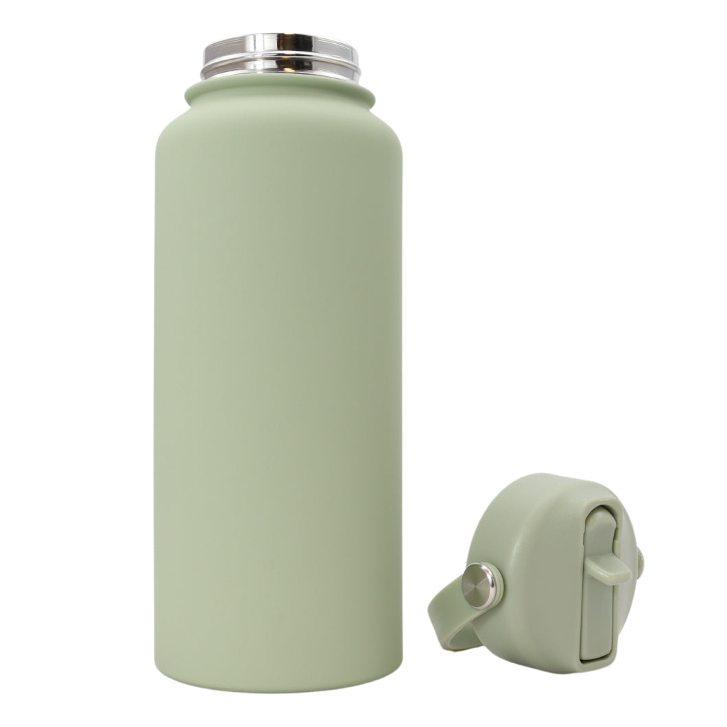 Thermos waterfles 1 liter - Isolerende Waterfles met Draaibare Drinktuit - Ert Groen