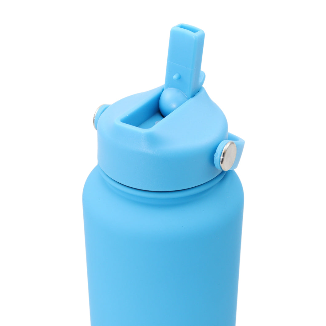Thermos waterfles 1 liter - Isolerende Waterfles met Draaibare Drinktuit - Aqua Blue - Blauw
