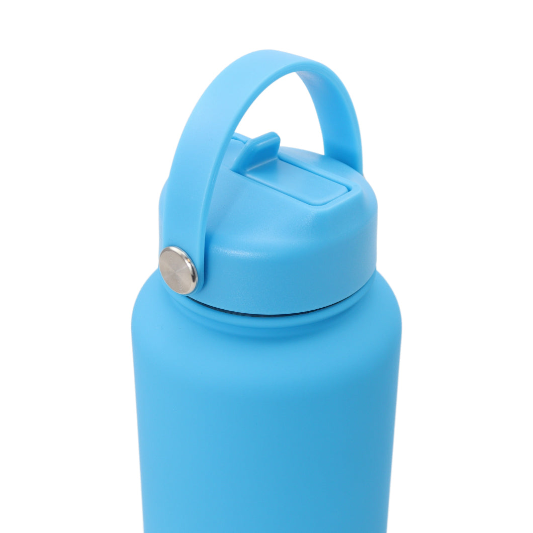 Thermos waterfles 1 liter - Isolerende Waterfles met Draaibare Drinktuit - Aqua Blue - Blauw