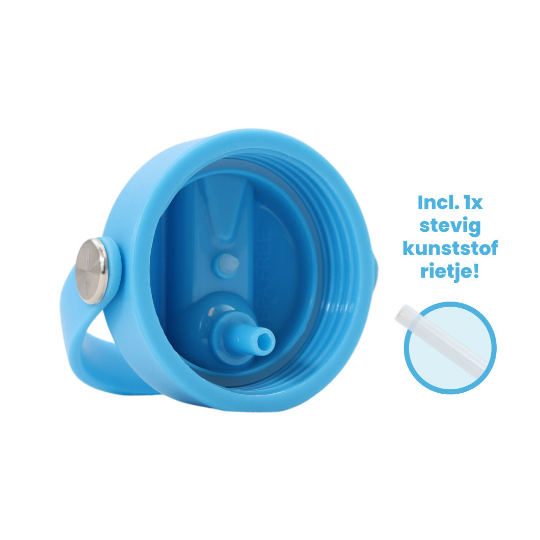 Thermos waterfles 1 liter - Isolerende Waterfles met Draaibare Drinktuit - Aqua Blue - Blauw