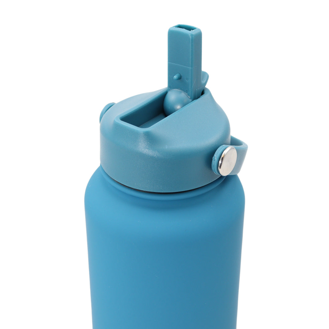 Thermos waterfles 1 liter - Isolerende Waterfles met Draaibare Drinktuit - Zee Blauw