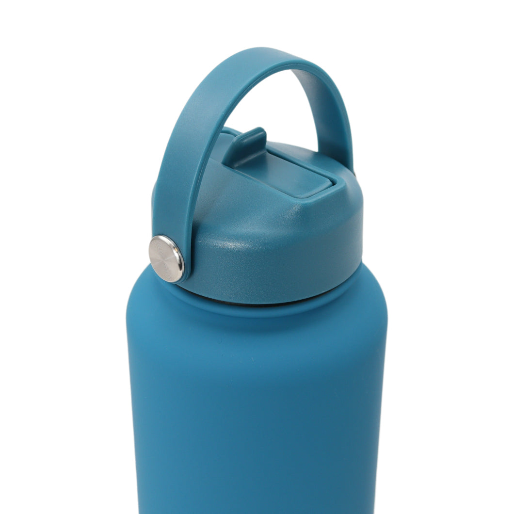 Thermos waterfles 1 liter - Isolerende Waterfles met Draaibare Drinktuit - Zee Blauw