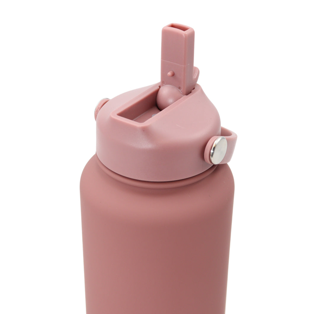 Thermos waterfles 1 liter - Isolerende Waterfles met Draaibare Drinktuit - Roze