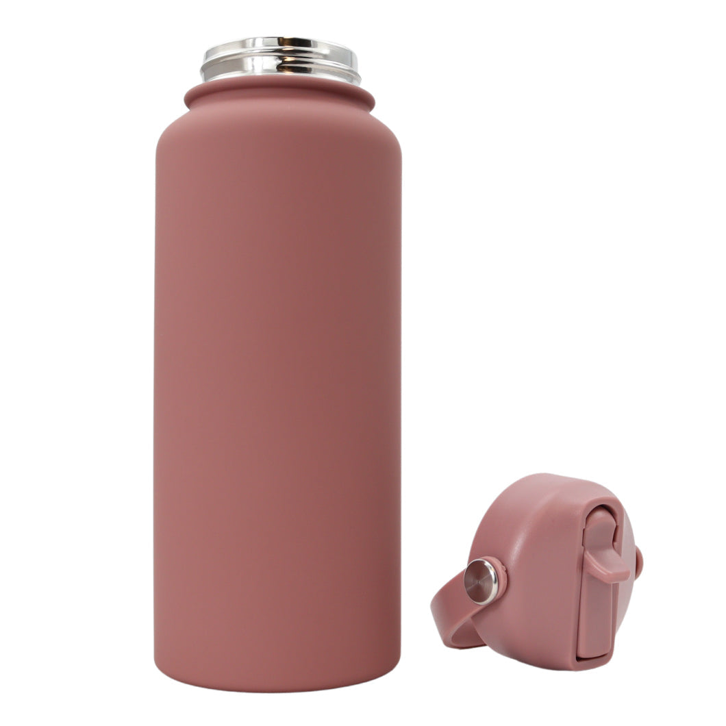 Thermos waterfles 1 liter - Isolerende Waterfles met Draaibare Drinktuit - Roze