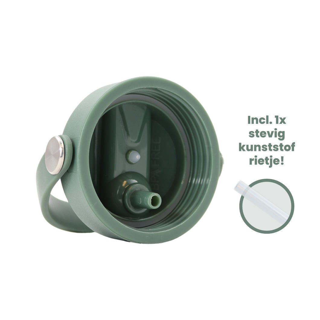 Thermos waterfles 1 liter - Isolerende Waterfles met Draaibare Drinktuit - Moss Green - Donkergroen - Groen