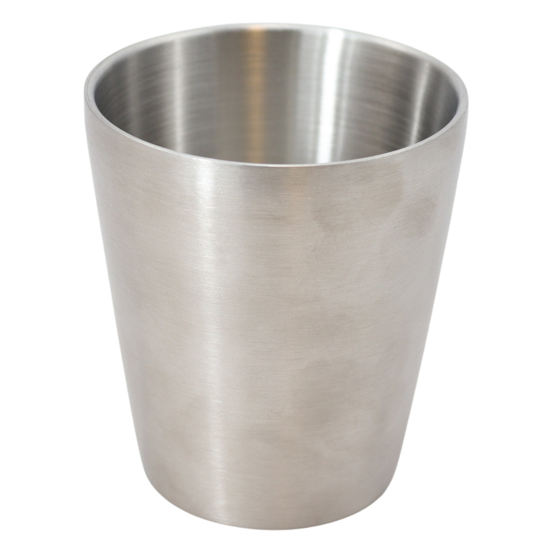 Dubbelwandige RVS beker (5 stuks!) - Roestvrijstalen bekers - Robuust design - Industriële stijl - Zilver - 300ml