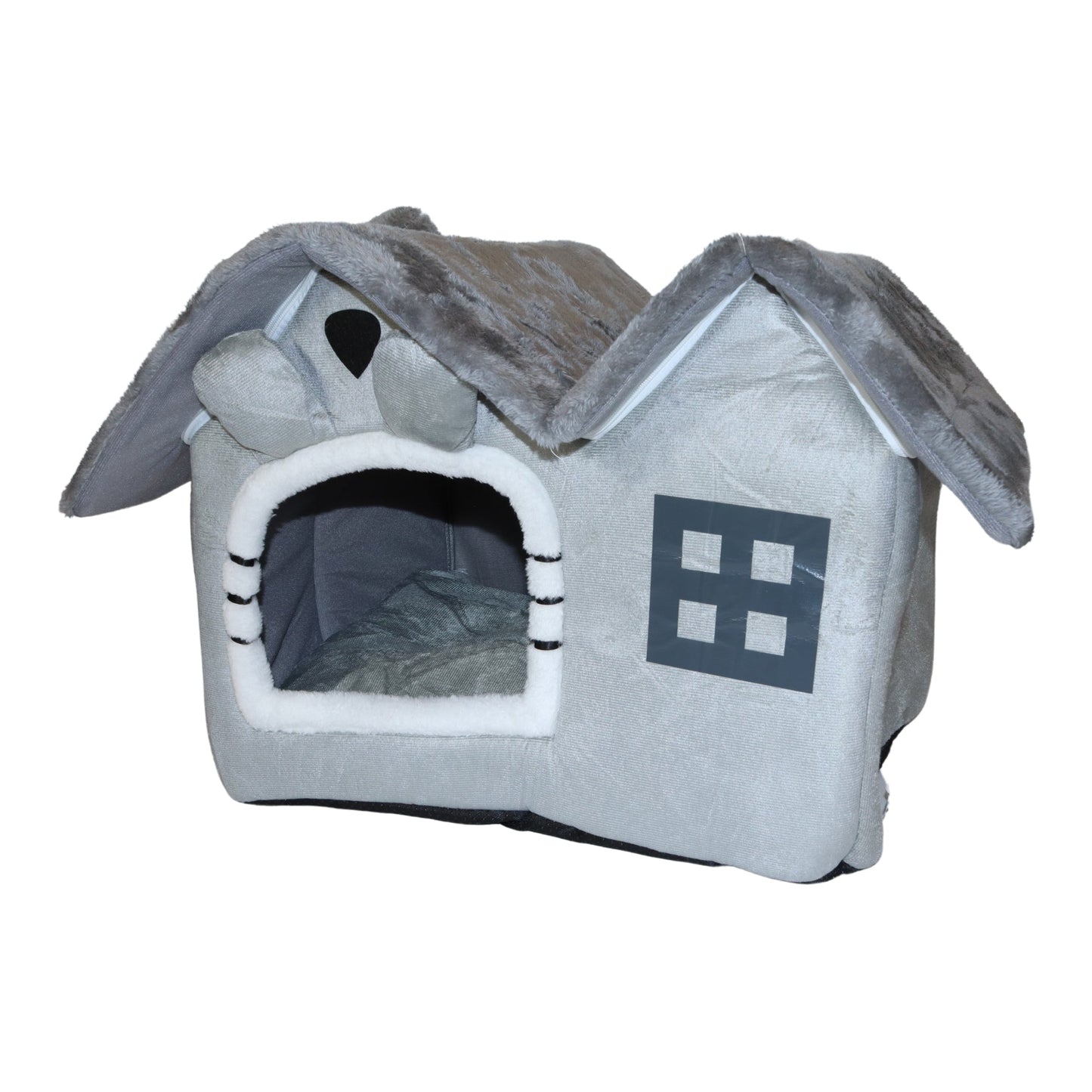 Luxe Kattenhuis voor binnen - Grijze Kattenhuisje - Kattenhuisjes Binnen - Katten Mand - 62x40x47 CM Kattenbed - Met Verwijderbare Dak