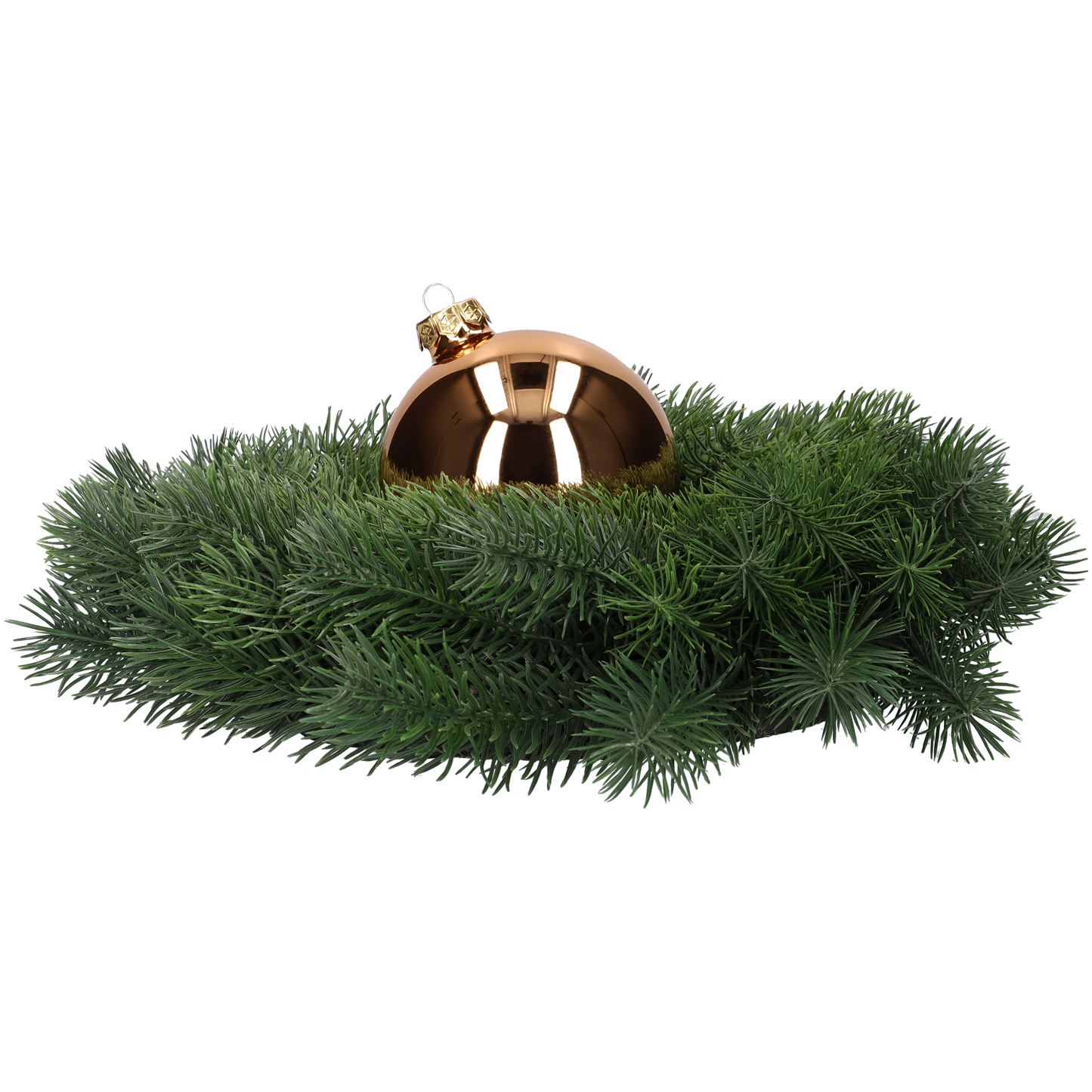 Glazen kerstballen - Set van 4 stuks/100mm - Glas - Koper Combi - Mat/Glanzend Goud