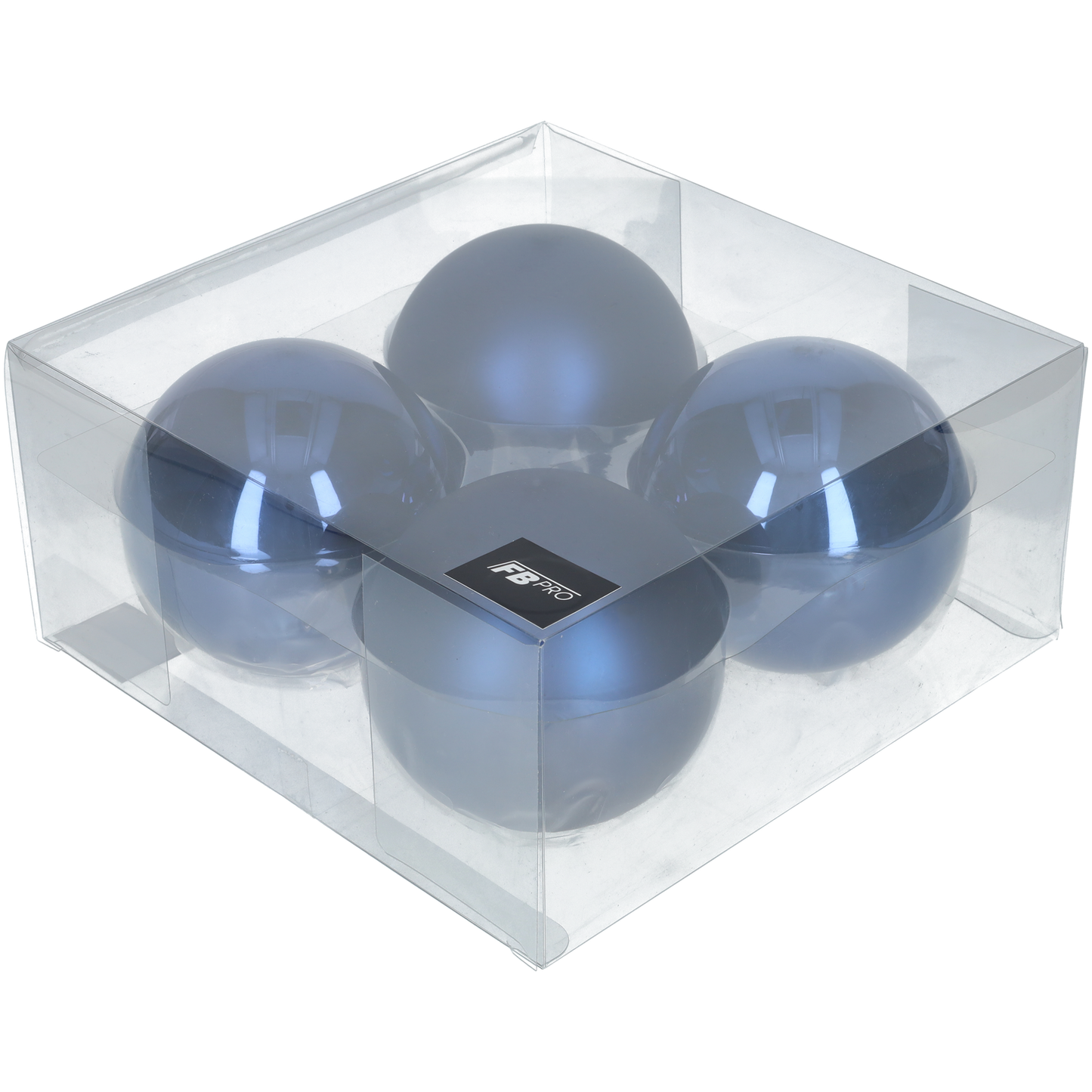 Glazen kerstballen - Set van 4 stuks/100mm - Glas - Night Blue - Blauw/Donkerblauw