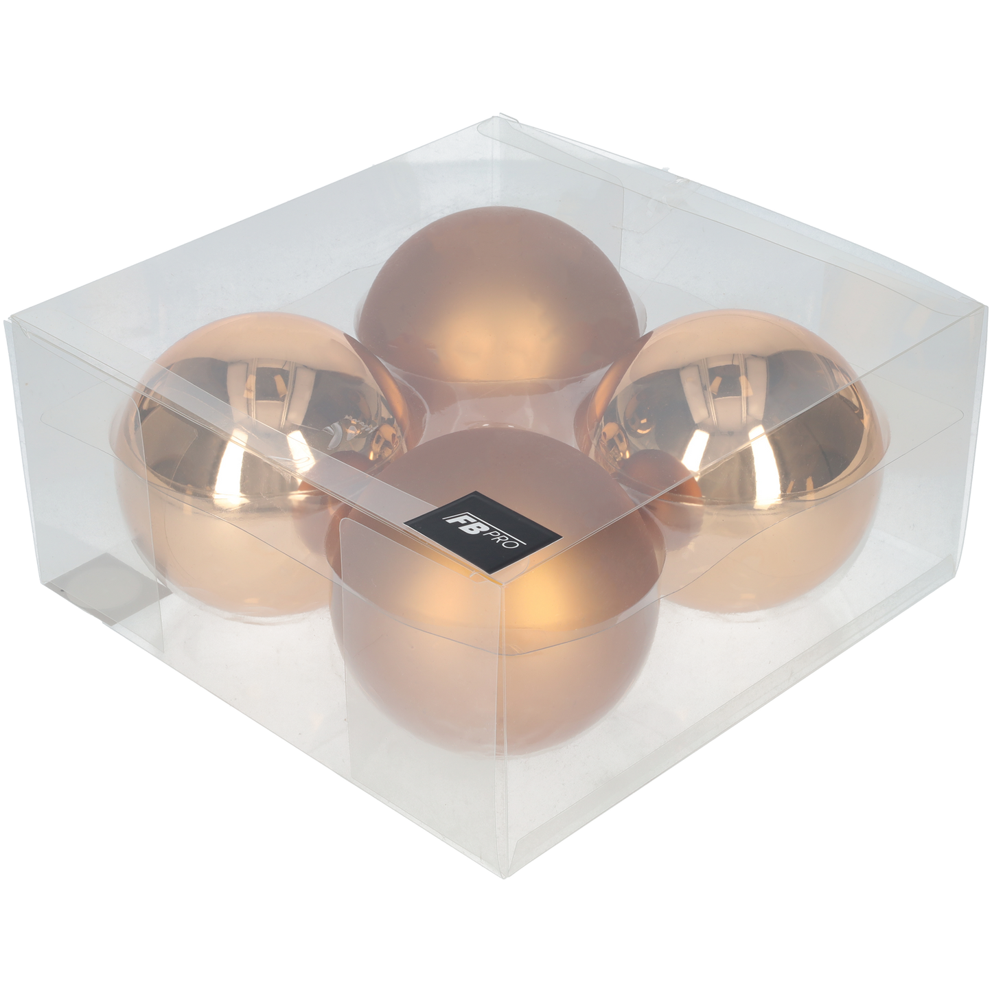 Glazen kerstballen - Set van 4 stuks/100mm - Glas - Autumn Sunset - Oranje
