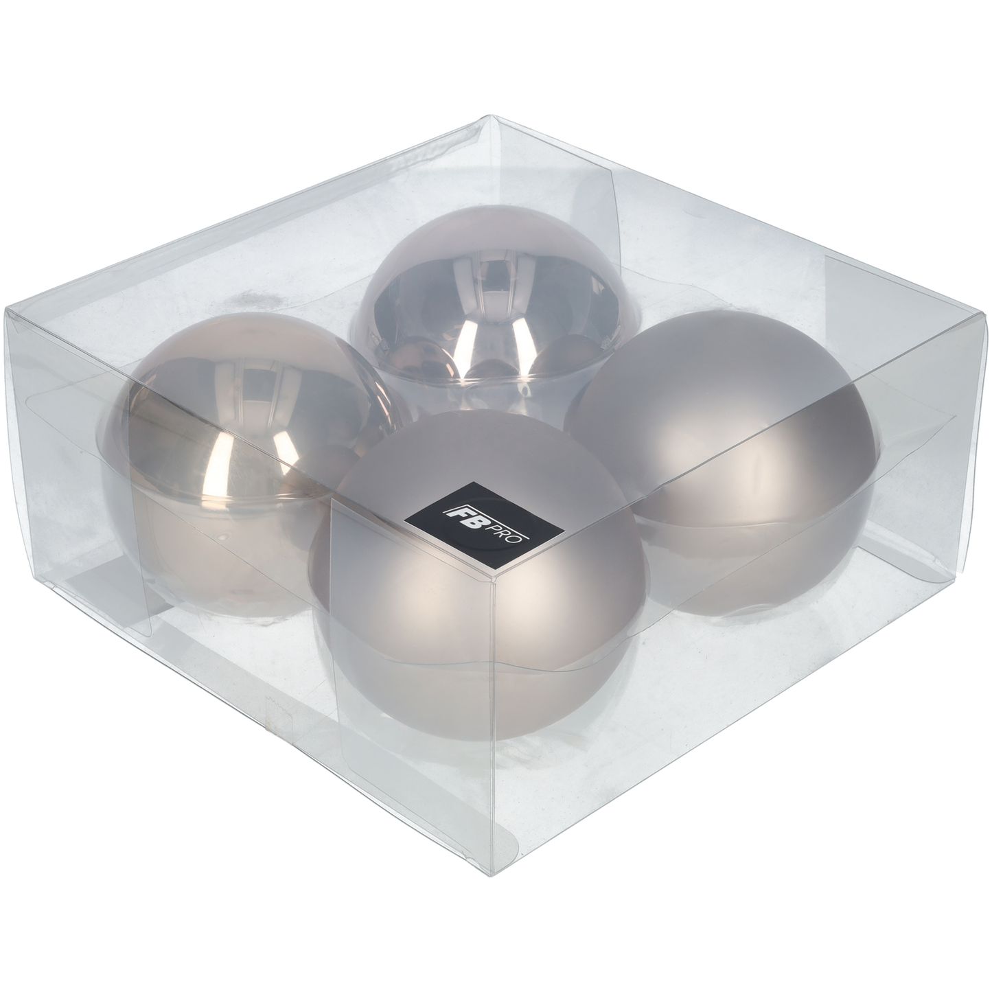 Glazen kerstballen - Set van 4 stuks/100mm - Glas - Titan Grey - Grijs