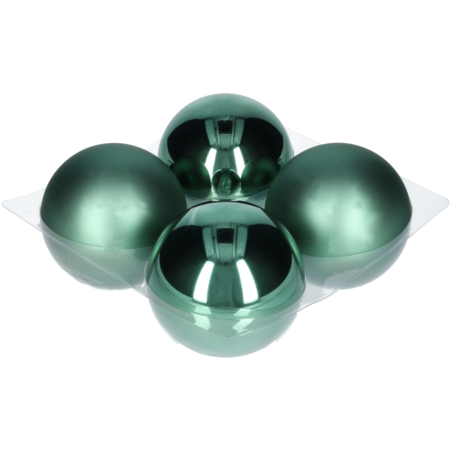 Glazen kerstballen - Set van 4 stuks/100mm - Glas - Greenlake - Donkergroen