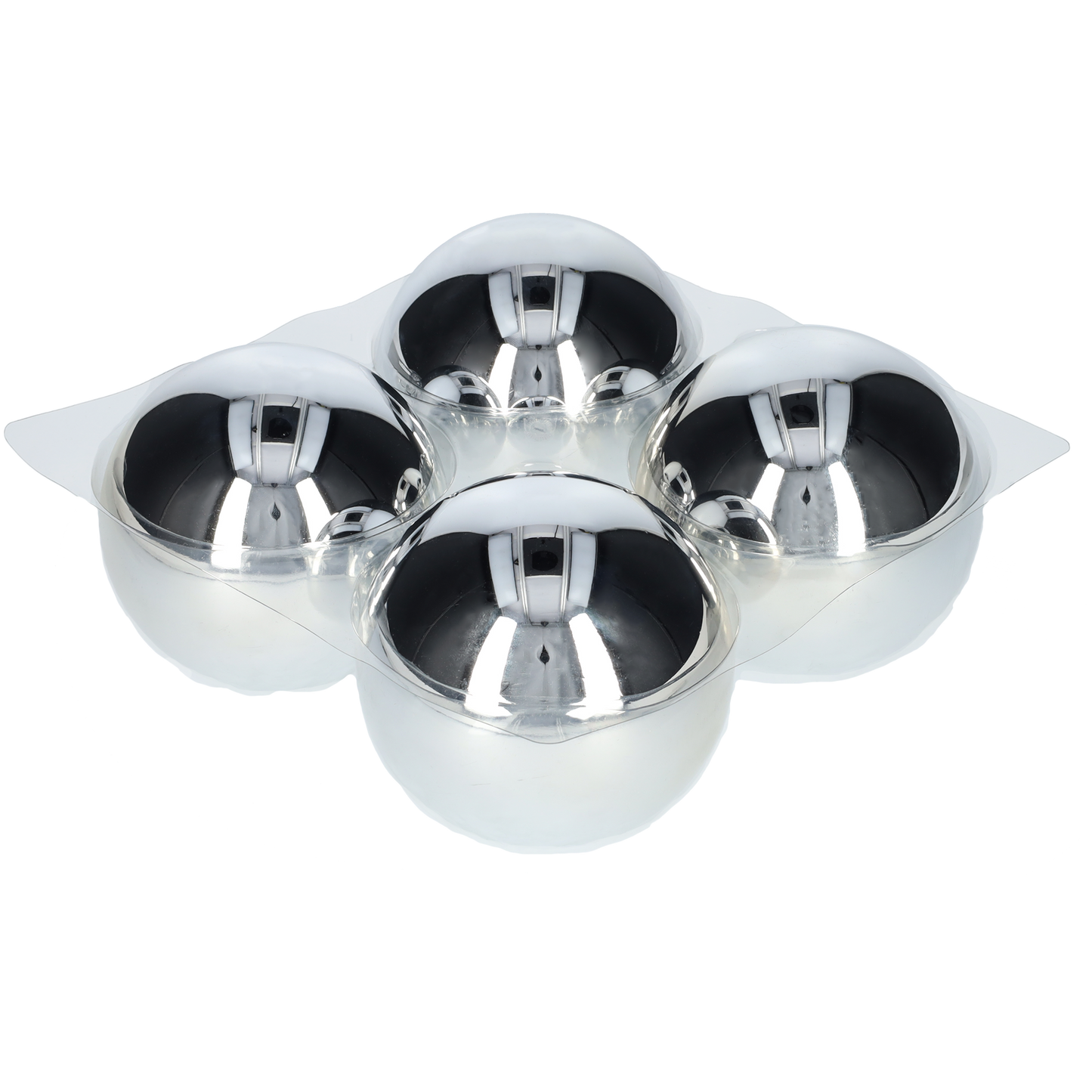 Glazen kerstballen - Set van 4 stuks/100mm - Glas - Zilver Glans
