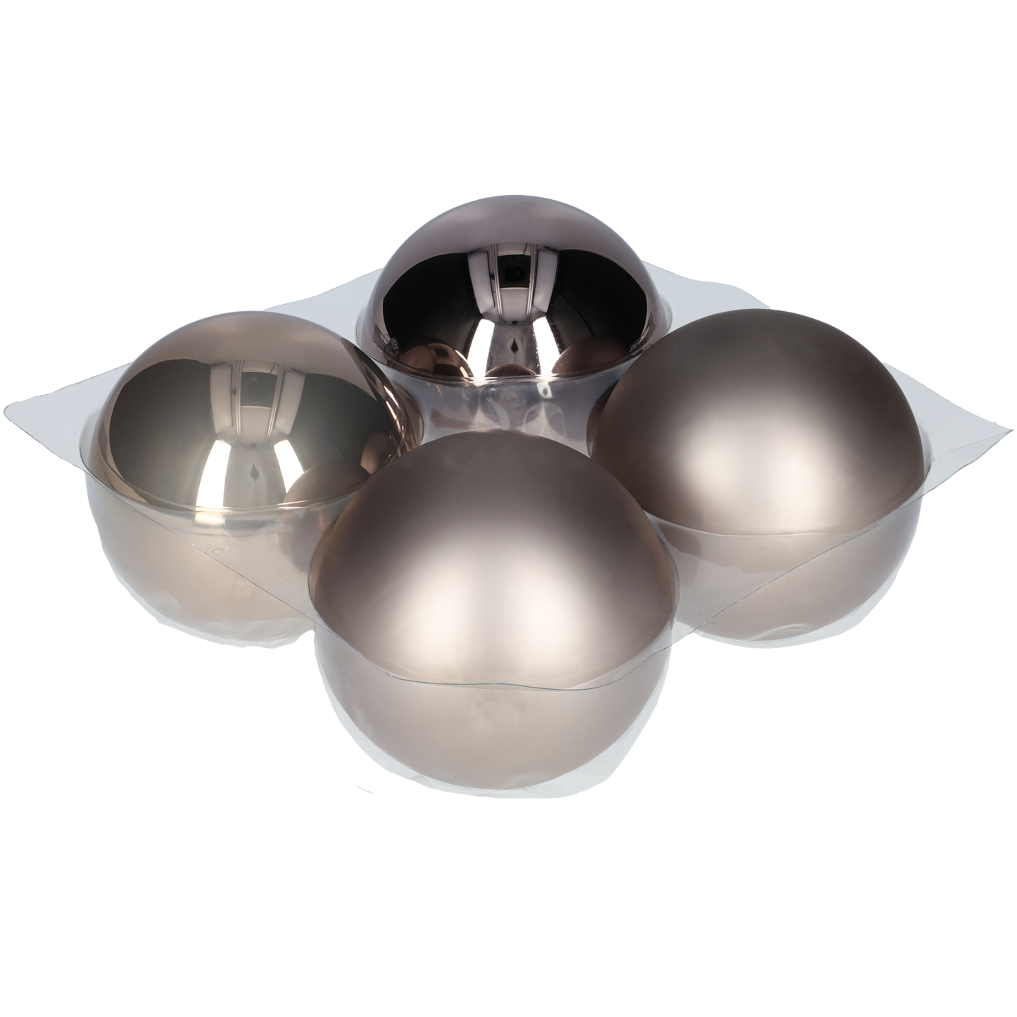 Glazen kerstballen - Set van 4 stuks/100mm - Glas - Titan Grey - Grijs