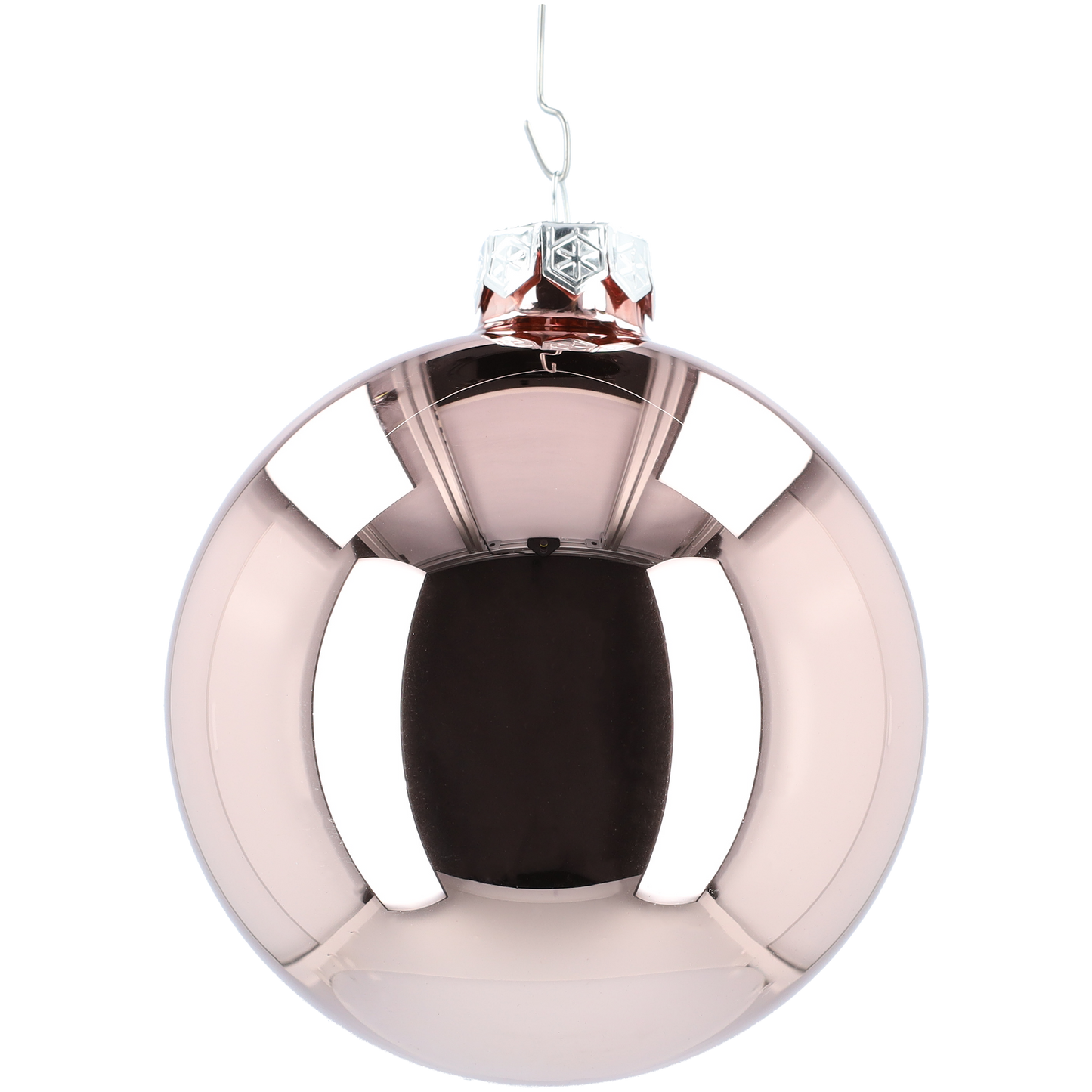 Glazen kerstballen - Set van 4 stuks/100mm - Glas - Smokey Rose - Grijs/Roze
