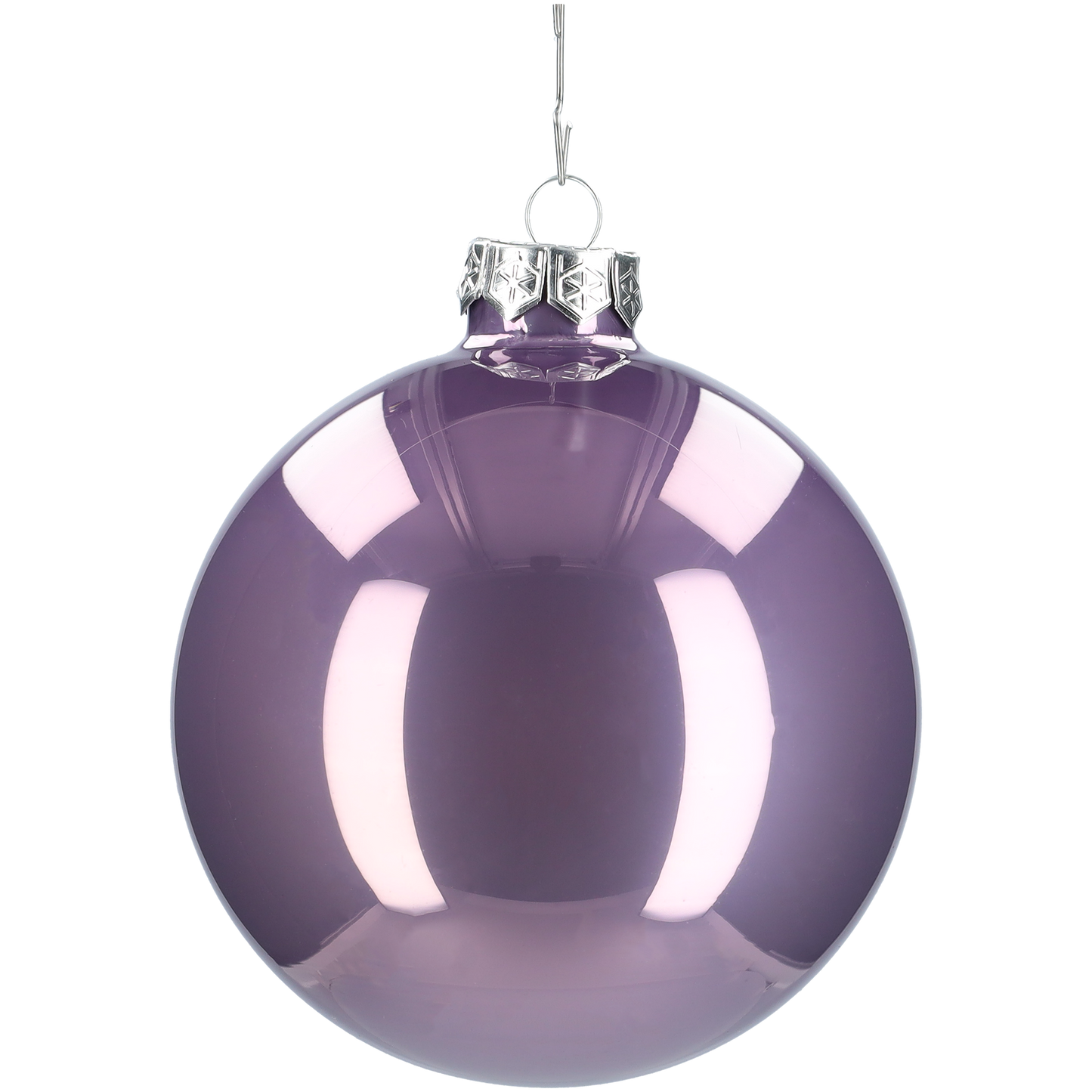 Glazen kerstballen - Set van 4 stuks/100mm - Glas - Frosted Lilac - Donkerpaars