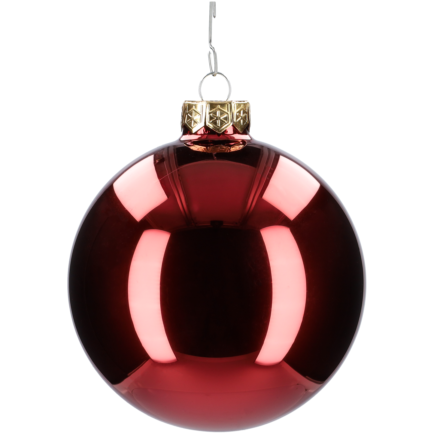 Glazen kerstballen - Set van 4 stuks/100mm - Glas - Dark Red Combi - Donkerrood