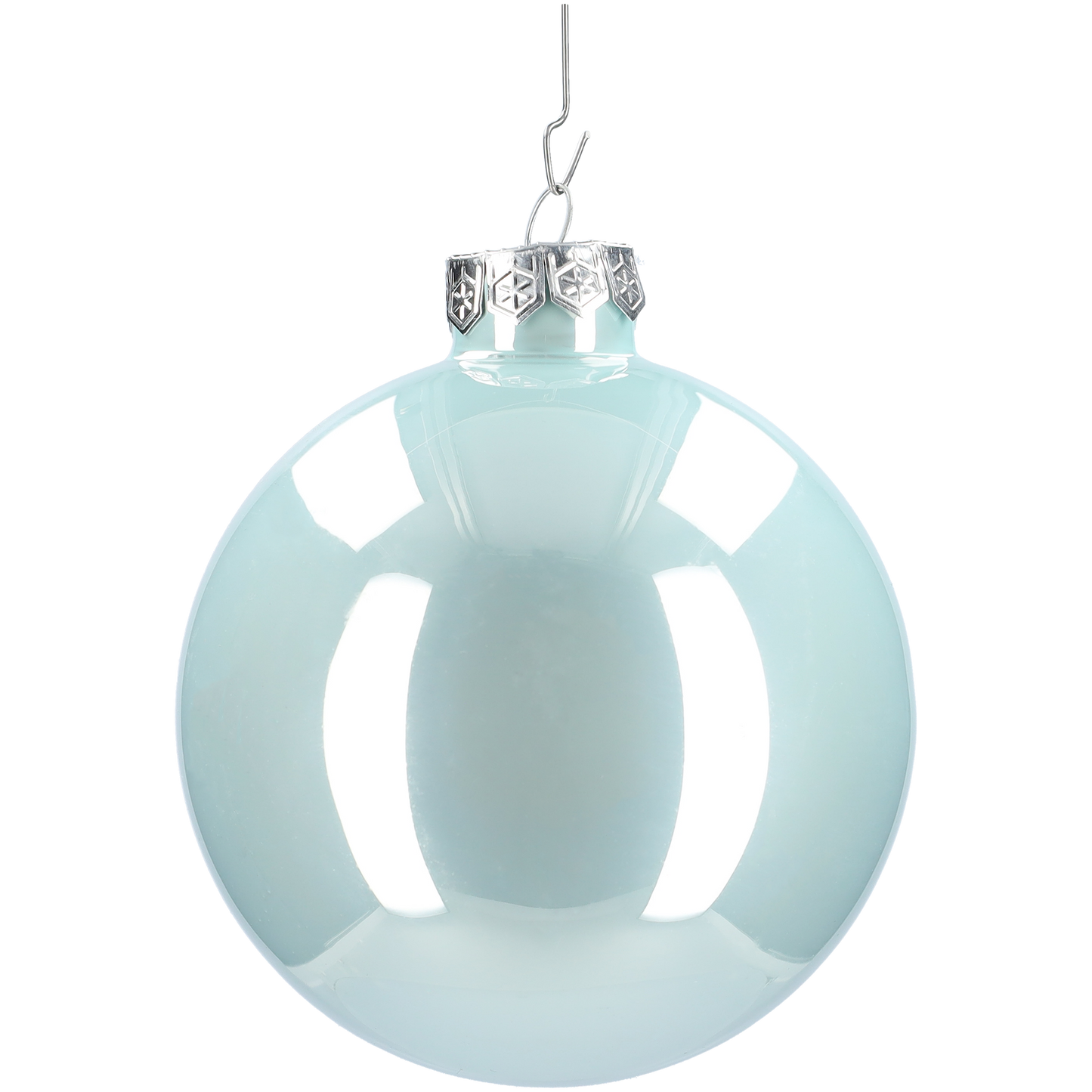 Glazen kerstballen - Set van 4 stuks/100mm - Glas - Oyster Grey - Lichtgrijs