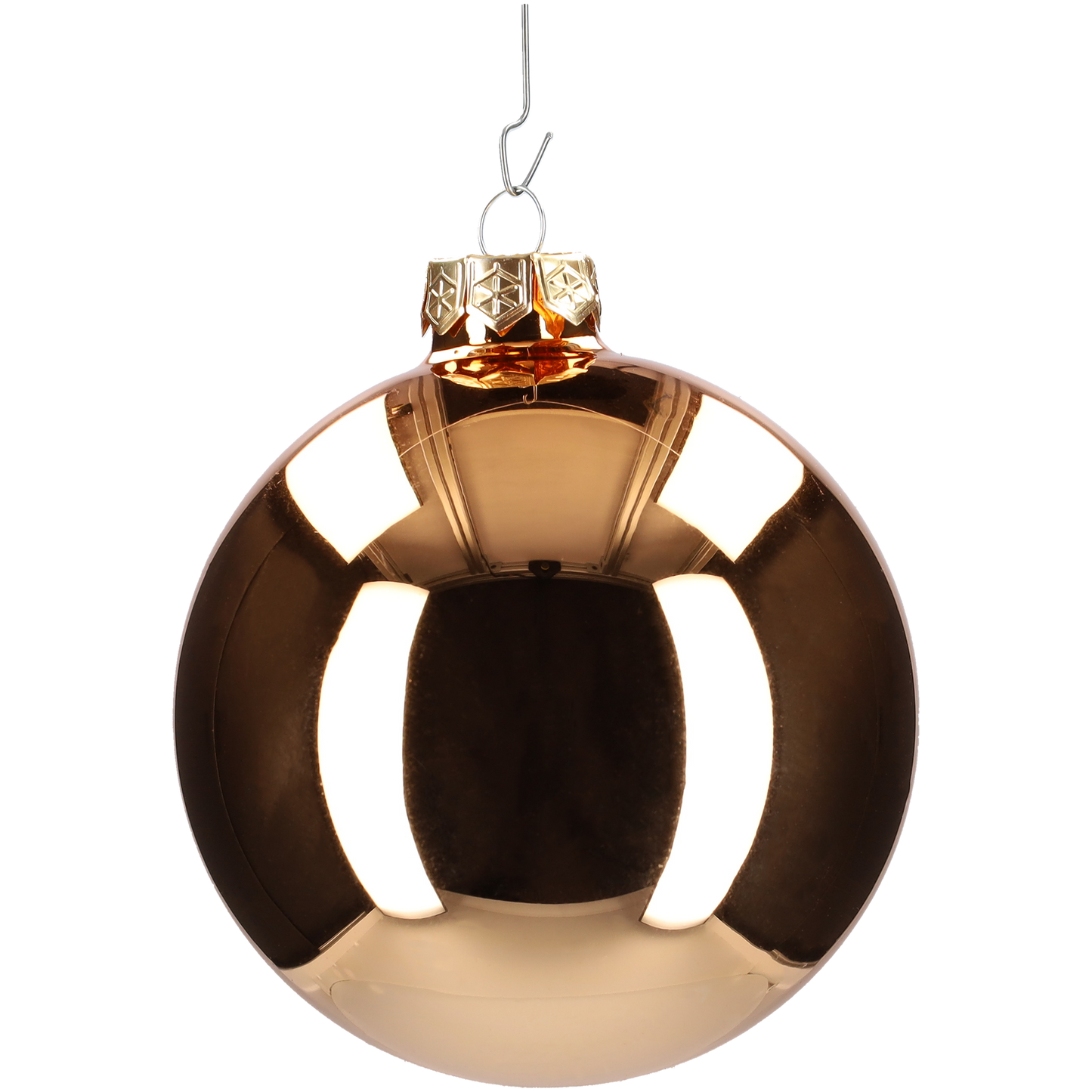Glazen kerstballen - Set van 4 stuks/100mm - Glas - Koper Combi - Mat/Glanzend Goud