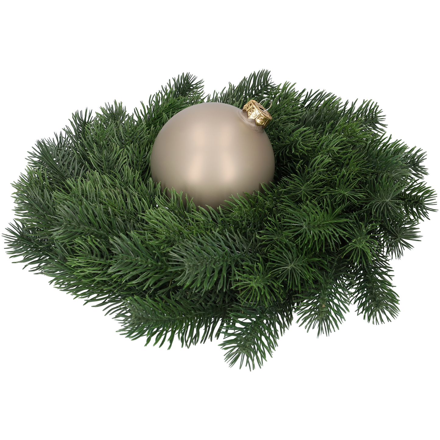 Glazen kerstballen - Set van 4 stuks/100mm - Glas - Eucalyptus - Mat Grijs/Bruin