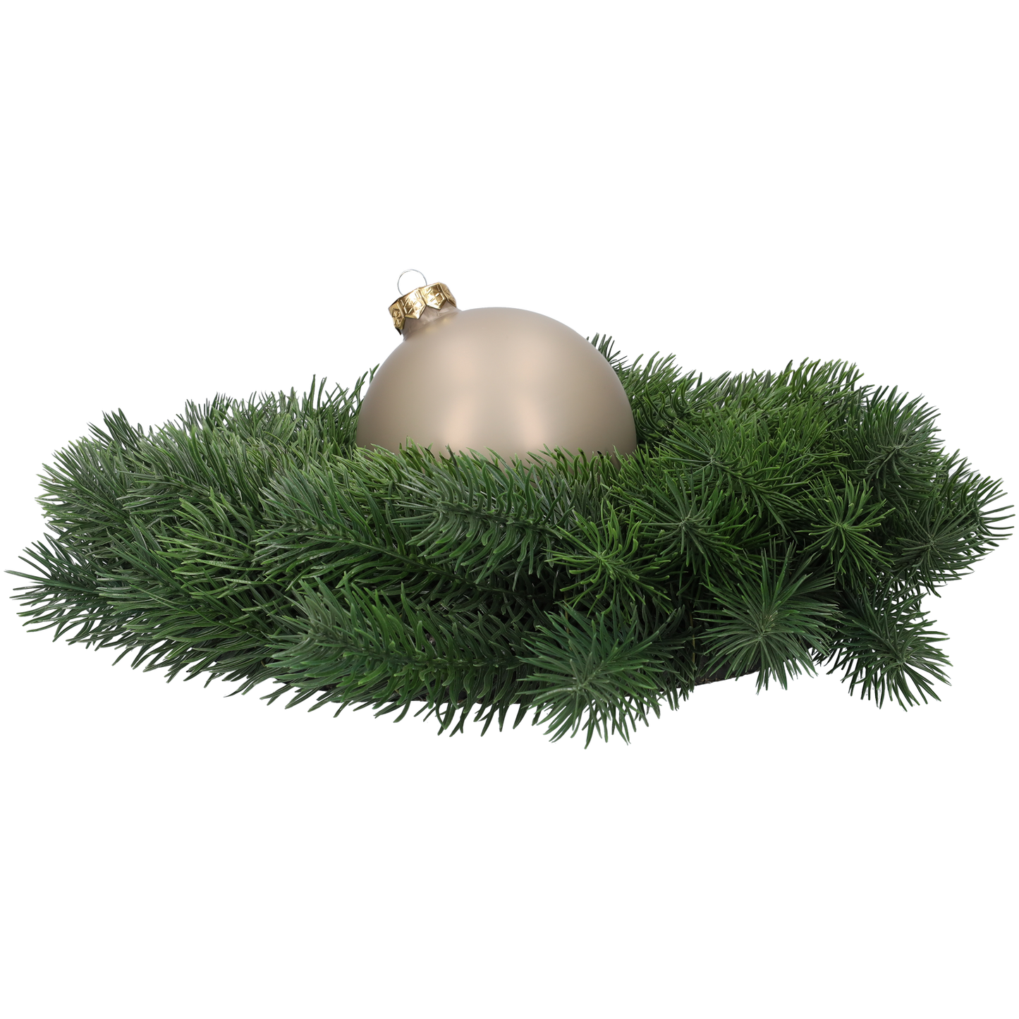 Glazen kerstballen - Set van 4 stuks/100mm - Glas - Eucalyptus - Mat Grijs/Bruin