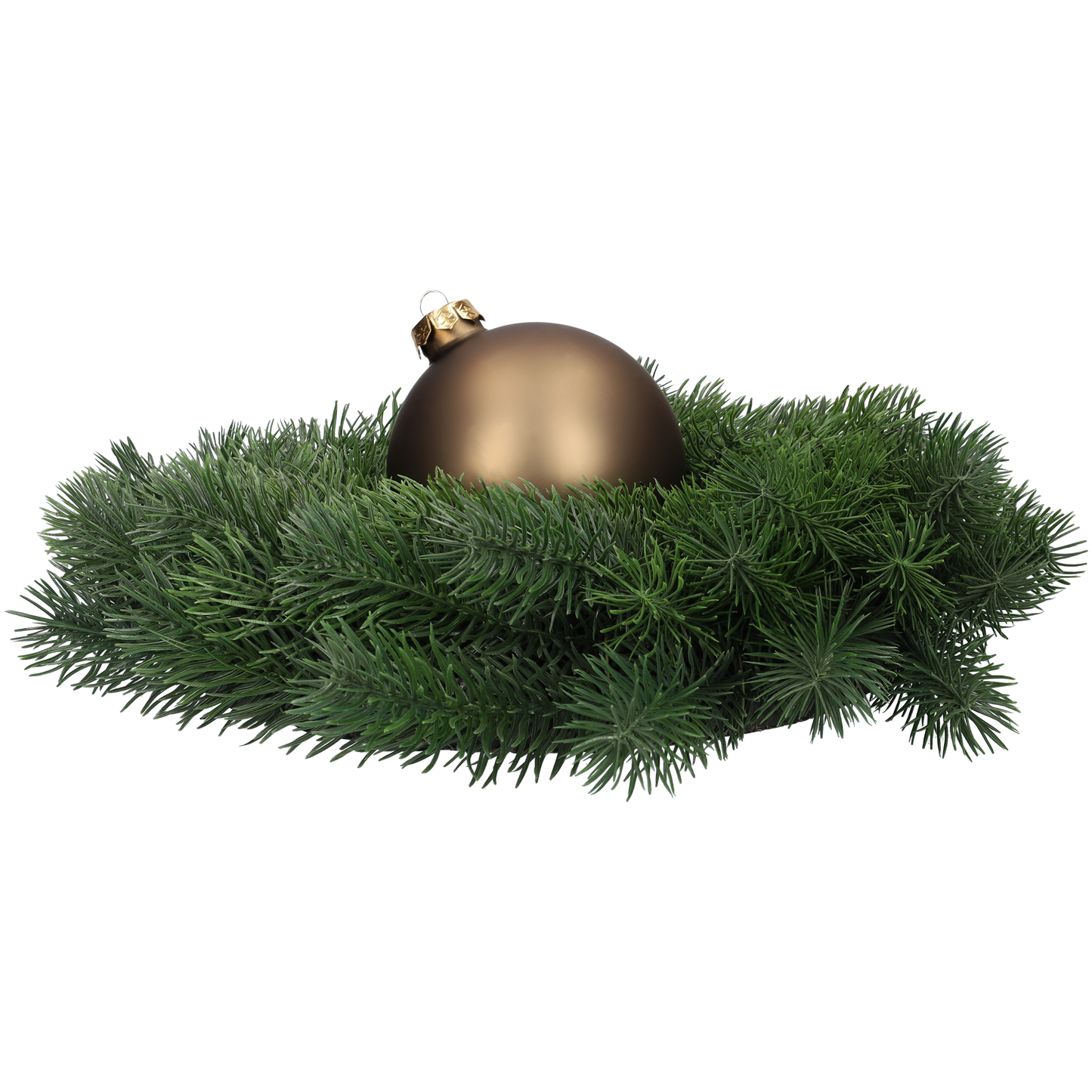 Glazen kerstballen - Set van 4 stuks/100mm - Glas - Eucalyptus - Mat Grijs/Bruin