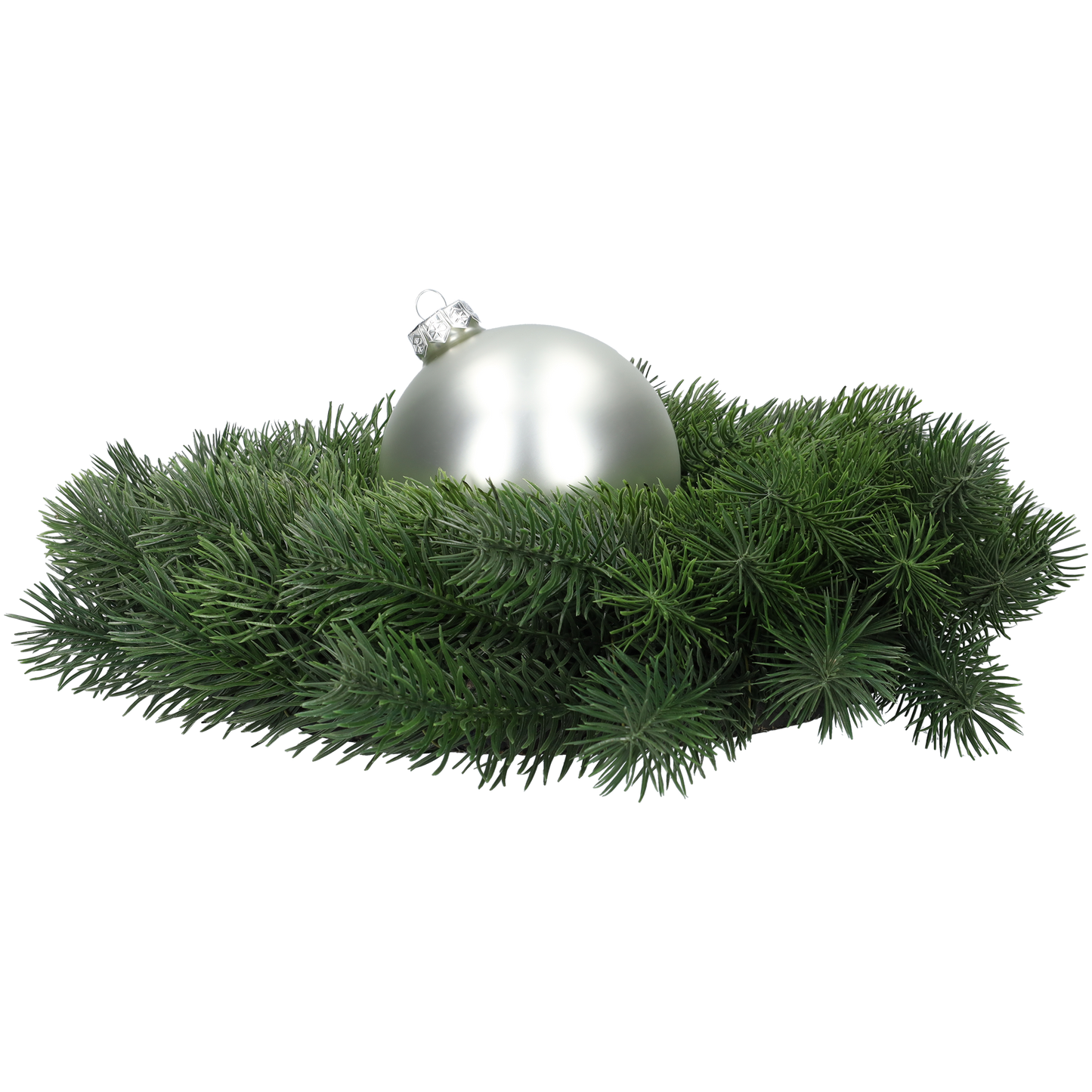 Glazen kerstballen - Set van 4stuks/100mm - Glas - Matte Silver - Mat Zilver
