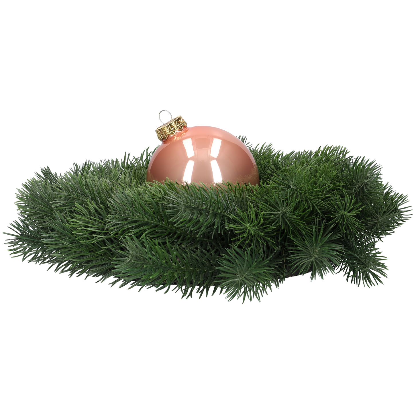 Glazen kerstballen - Set van 4 stuks/100mm - Glas - Coral - Brons/Bronskleurig