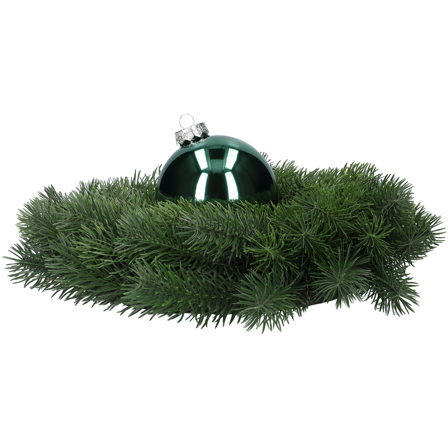 Glazen kerstballen - Set van 4 stuks/100mm - Glas - Greenlake - Donkergroen