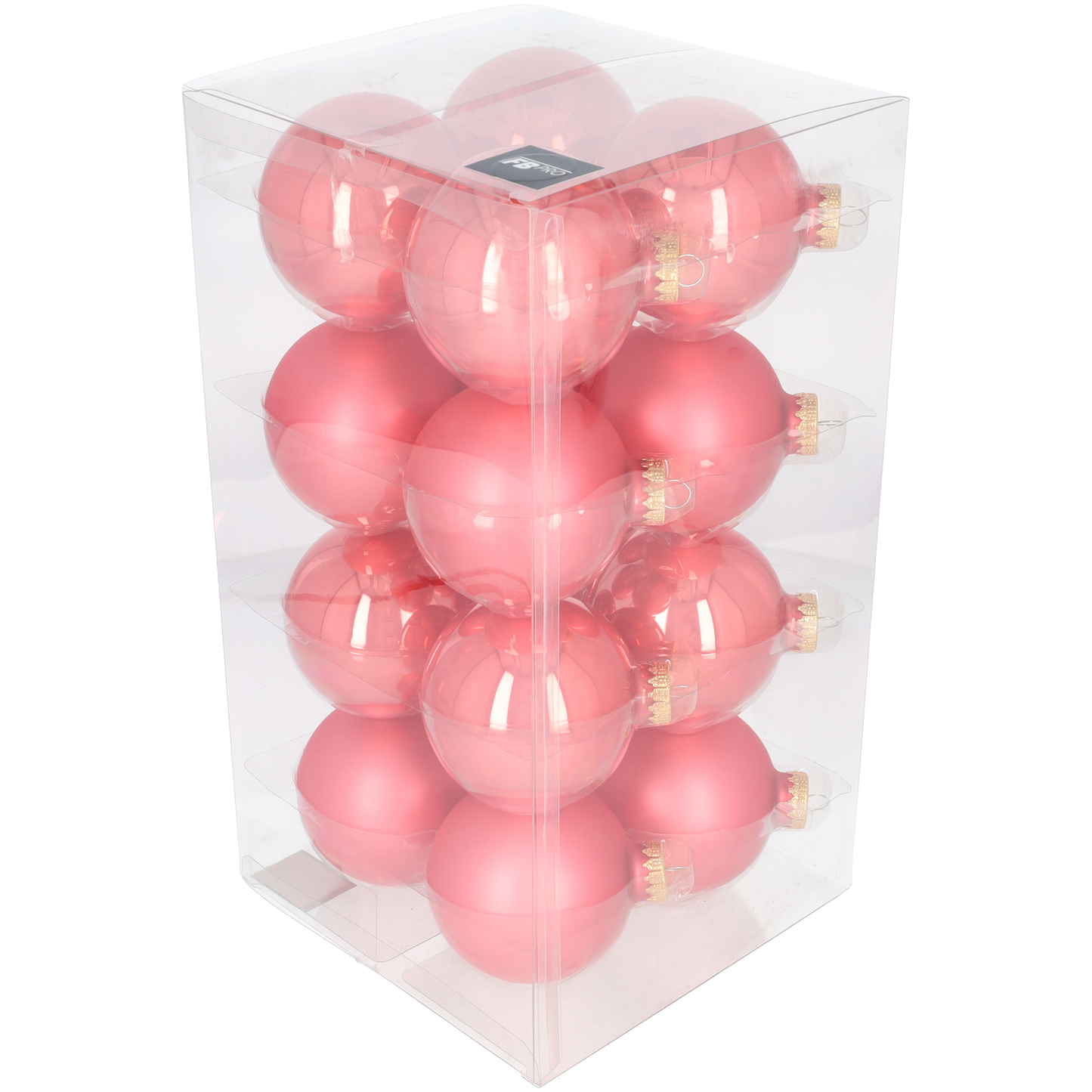Glazen kerstballen - Set van 16 stuks/80mm - Luxe kerst decoratie - Sfeervolle kerstversiering voor in de kerstboom - Glas - Camelia - Roze