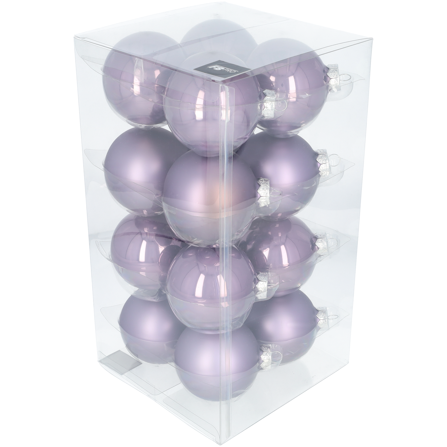 Glazen kerstballen - Set van 16 stuks/80mm - Luxe kerst decoratie - Sfeervolle kerstversiering voor in de kerstboom - Glas - Frosted Lilac - Donkerpaars