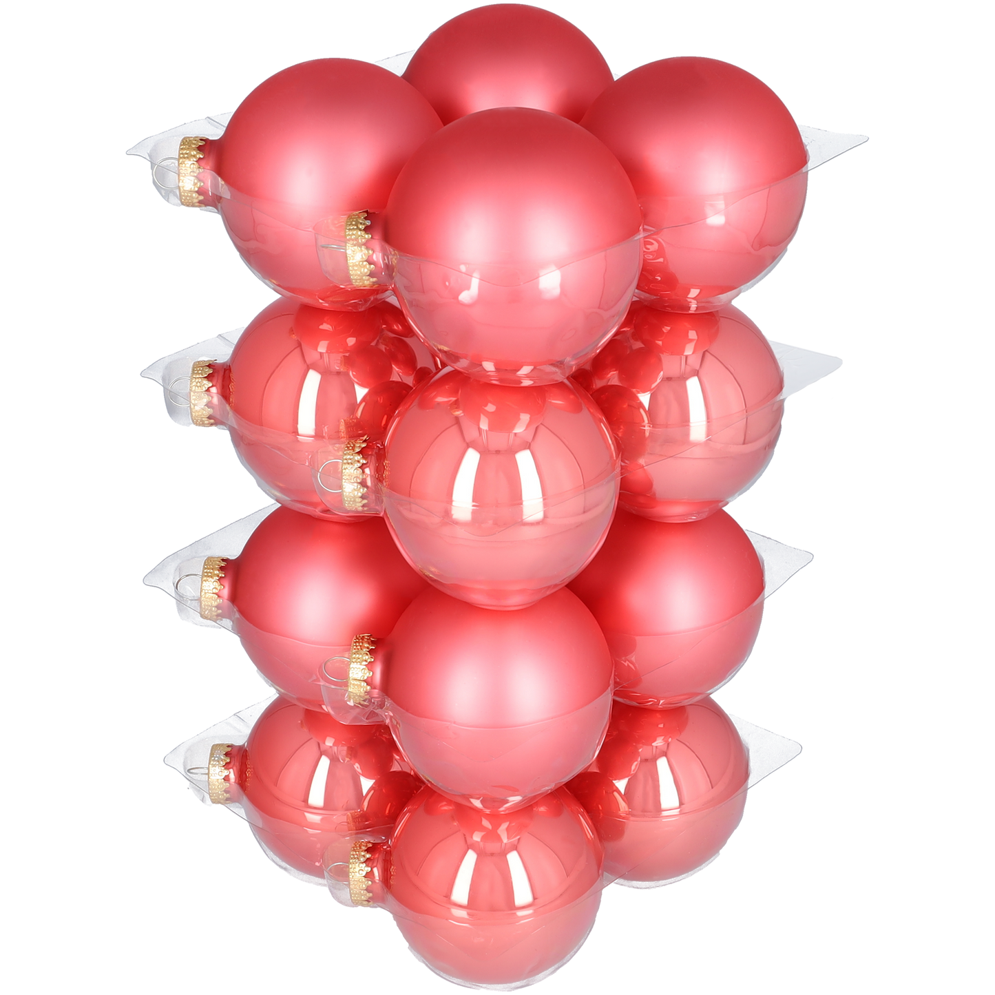 Glazen kerstballen - Set van 16 stuks/80mm - Luxe kerst decoratie - Sfeervolle kerstversiering voor in de kerstboom - Glas - Camelia - Roze