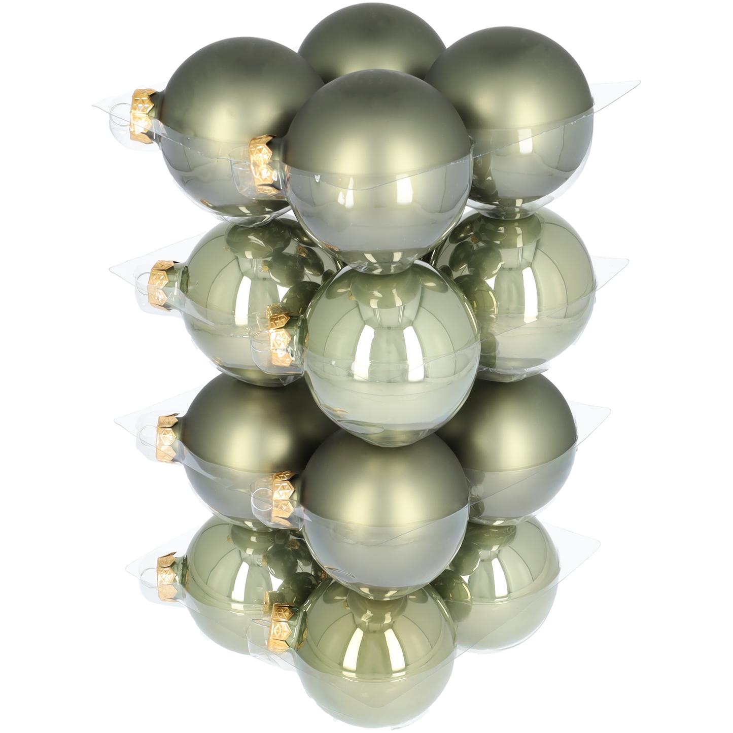 Glazen kerstballen - Set van 16 stuks/80mm - Luxe kerst decoratie - Sfeervolle kerstversiering voor in de kerstboom - Glas - Granite Green - Groen