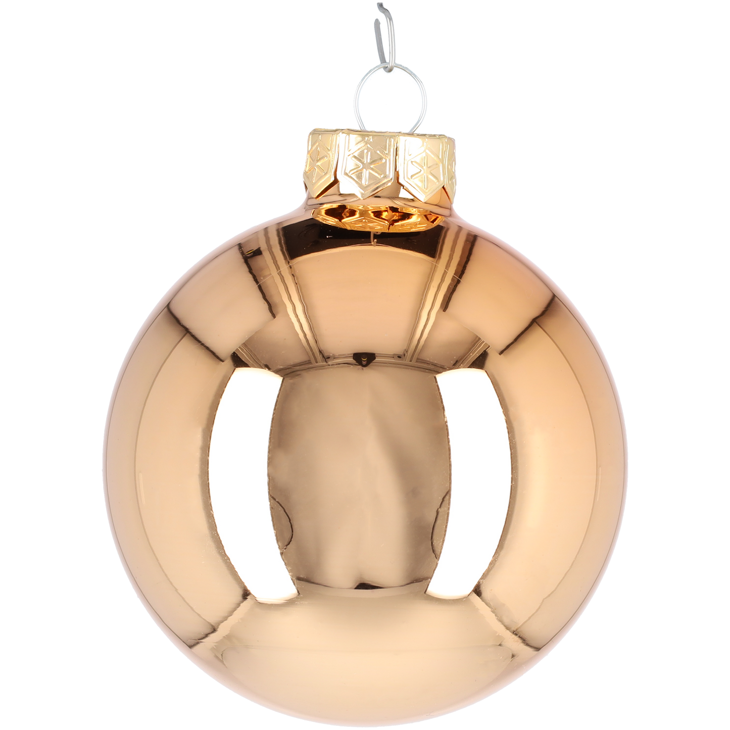 Glazen kerstballen - Set van 16 stuks/80mm - Glas - Koper Combi - Mat/Glanzend Goud