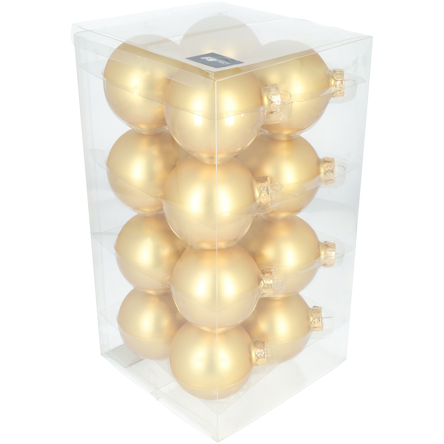 Glazen kerstballen - Set van 16 stuks/80mm - Luxe kerst decoratie - Sfeervolle kerstversiering voor in de kerstboom - Glas - Bright Gold Mat - Goud
