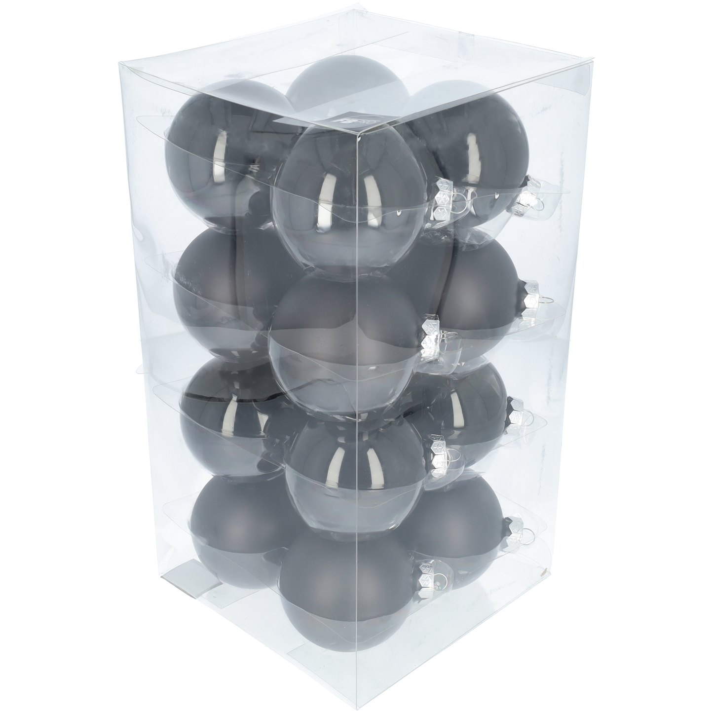 Glazen kerstballen - Set van 16 stuks/80mm - Luxe kerst decoratie - Sfeervolle kerstversiering voor in de kerstboom - Glas - Black Combi - Zwart