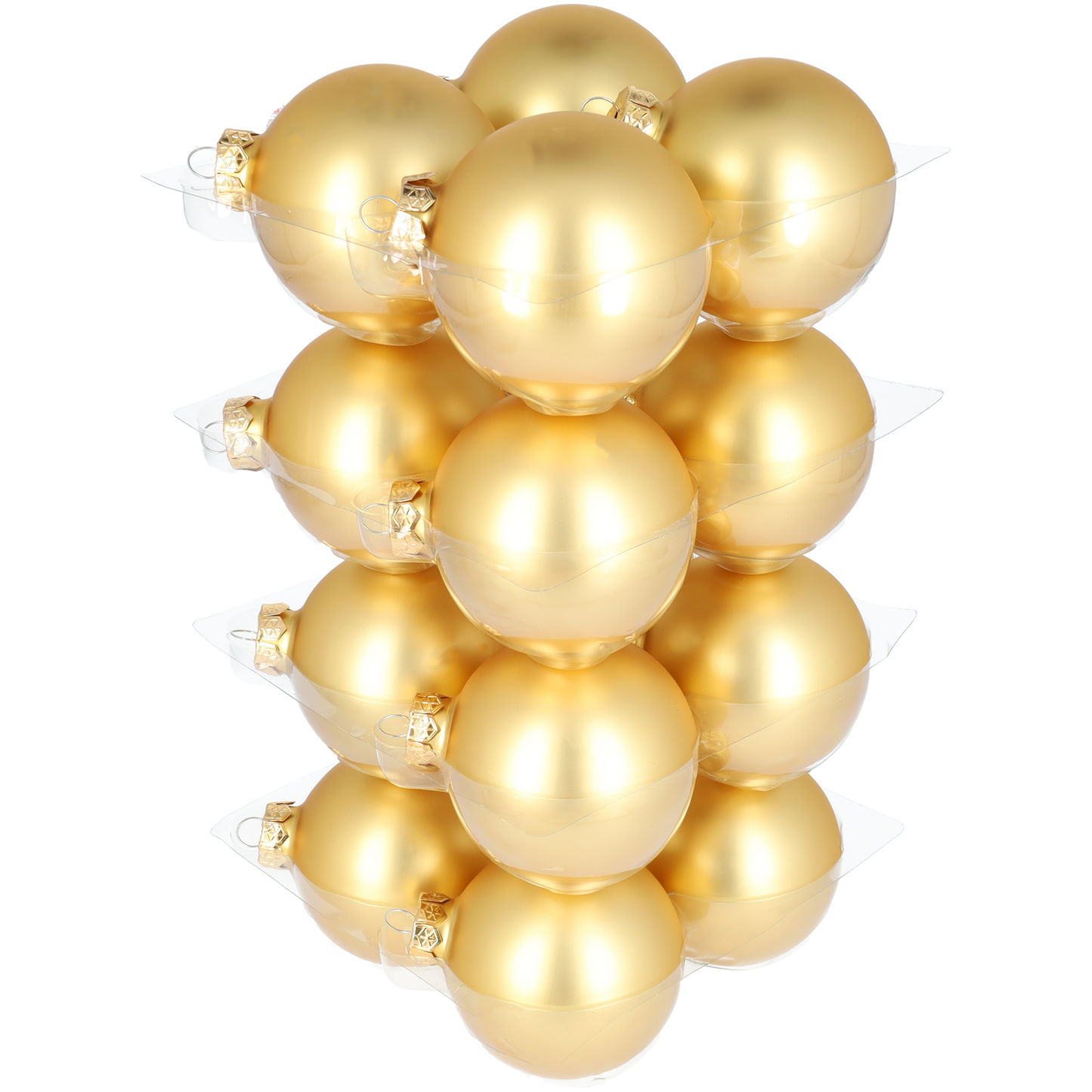 Glazen kerstballen - Set van 16 stuks/80mm - Luxe kerst decoratie - Sfeervolle kerstversiering voor in de kerstboom - Glas - Bright Gold Mat - Goud