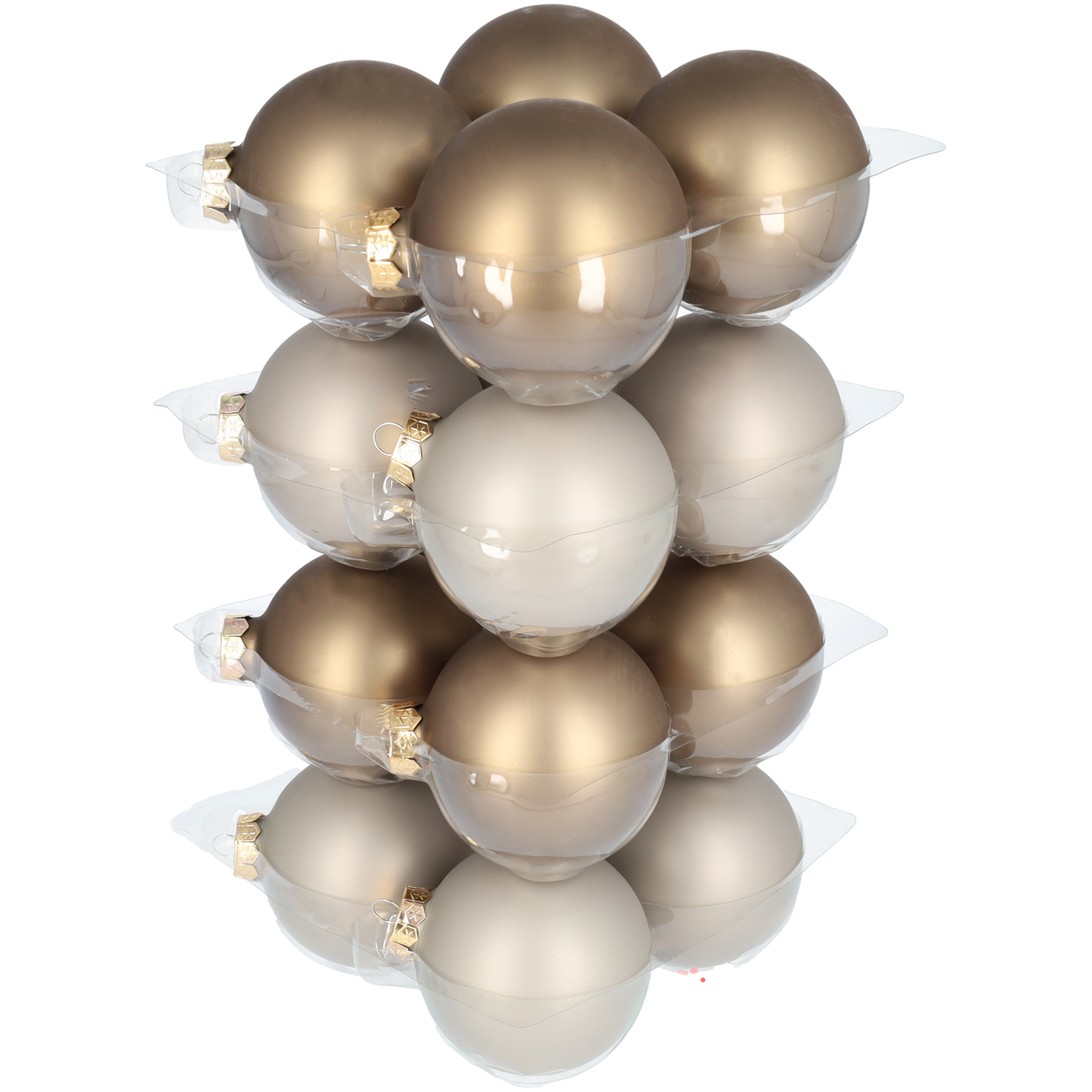Glazen kerstballen - Set van 16 stuks/80mm - Luxe kerst decoratie - Sfeervolle kerstversiering voor in de kerstboom - Glas - Eucalyptus - Mat Grijs/Bruin