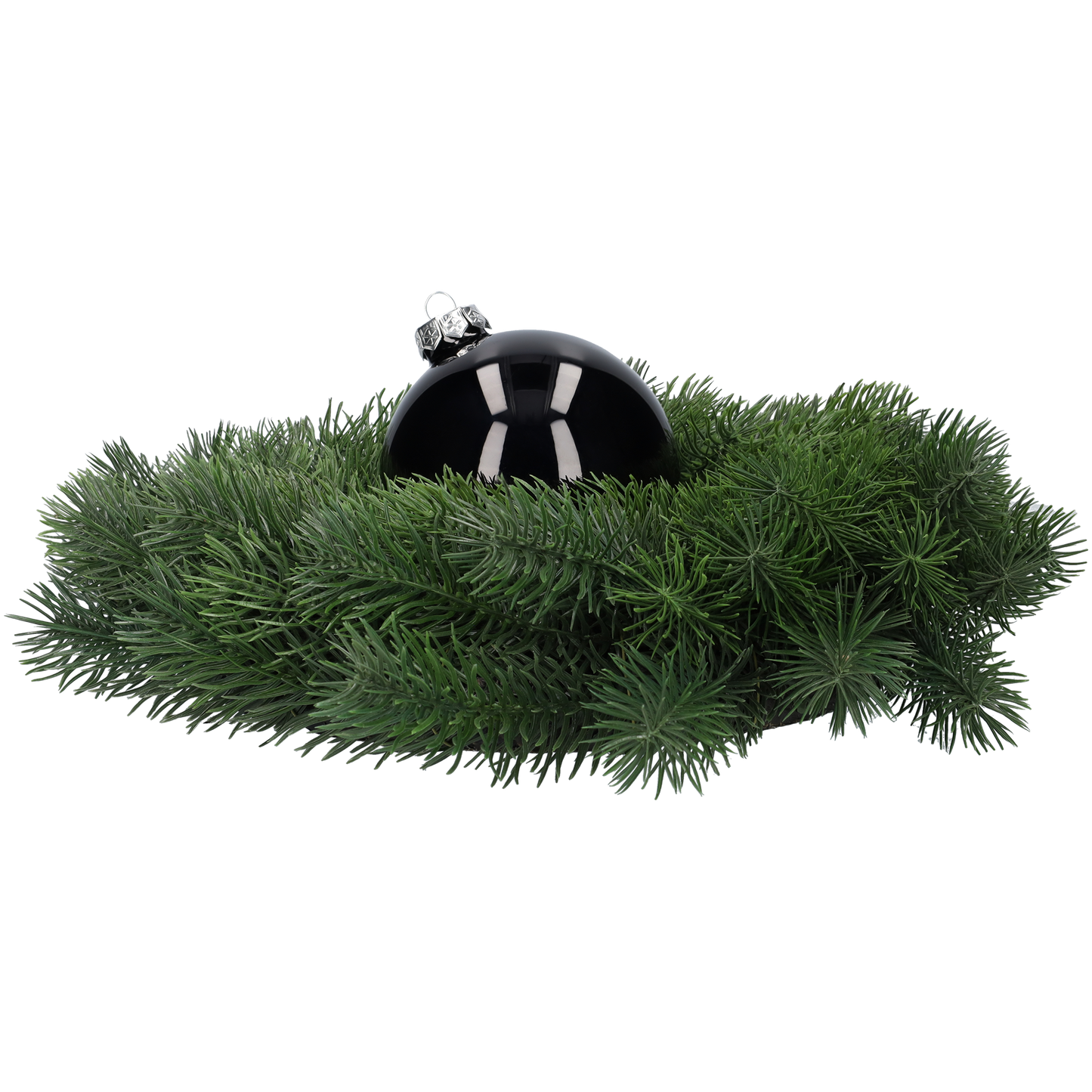 Glazen kerstballen - Set van 4 stuks/100mm - Glas - Black Combi - Zwart