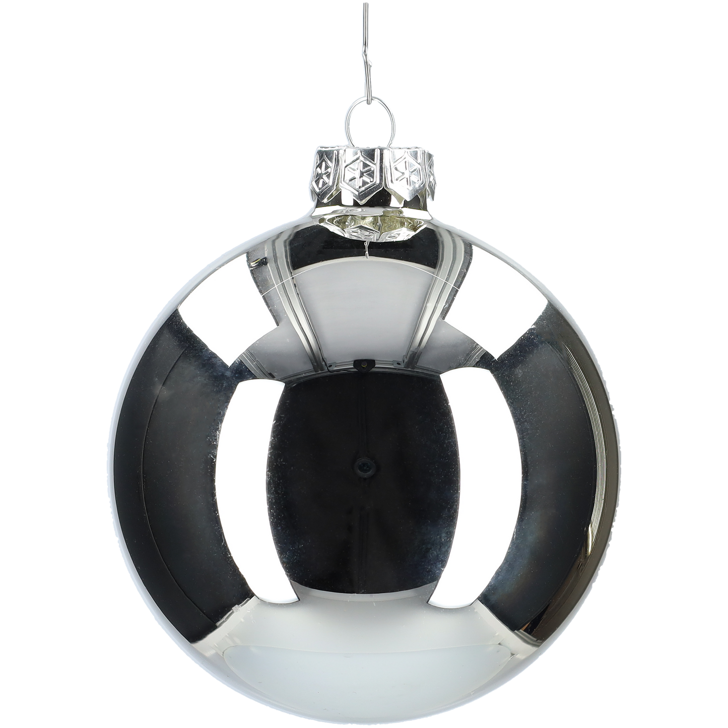 Glazen kerstballen - Set van 4 stuks/100mm - Glas - Zilver Glans