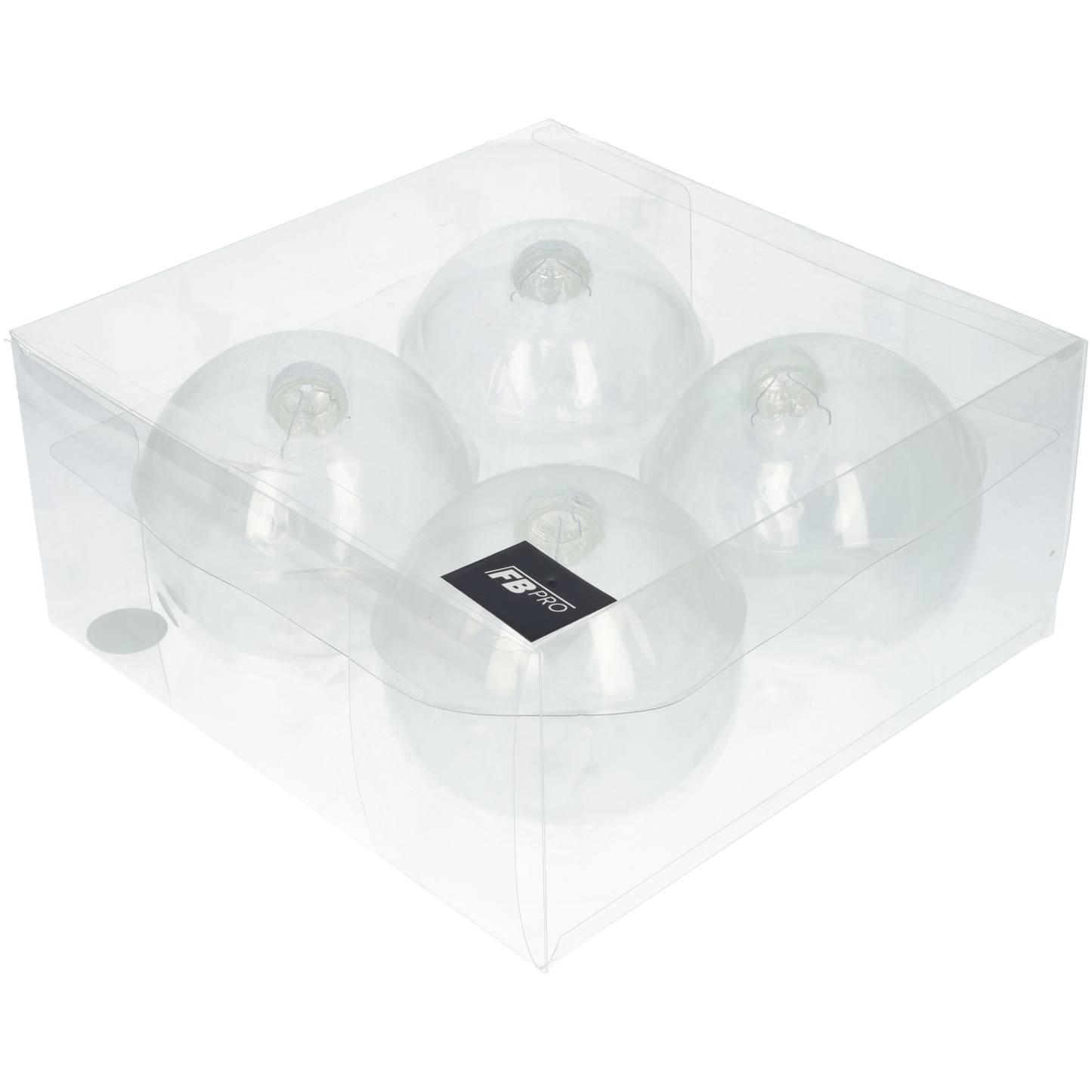 Glazen kerstballen - Set van 4 stuks/100mm - Glas - Doorzichtig