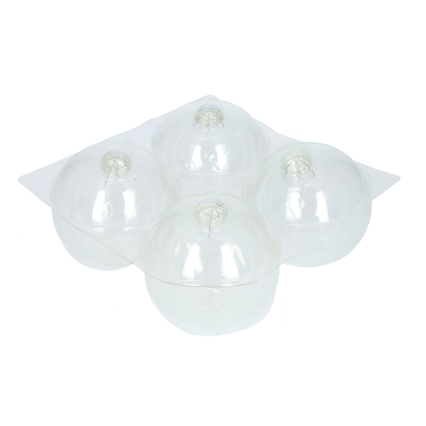Glazen kerstballen - Set van 4 stuks/100mm - Glas - Doorzichtig